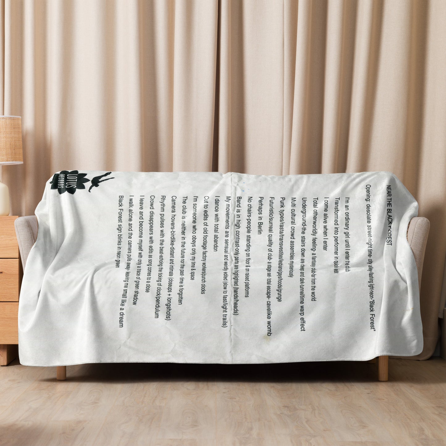 Near the Black Forest Video Treatment 60x80 inch Sherpa blanket