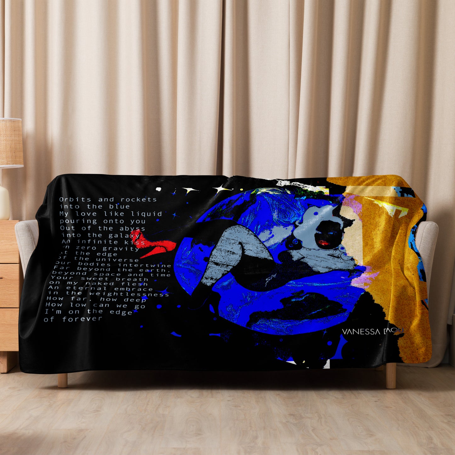 How Far Illustrated Sherpa blanket