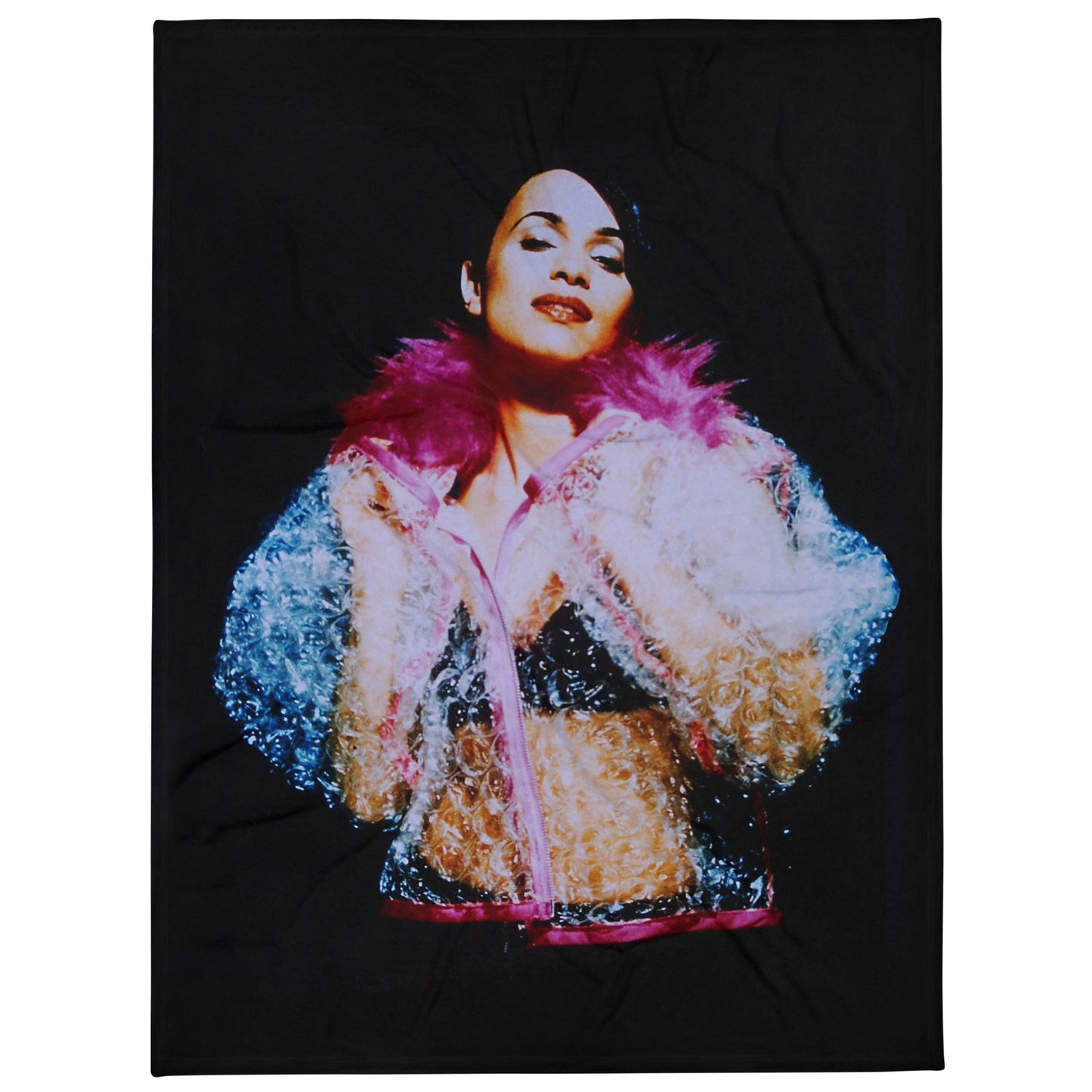 Bubble Wrap Jacket Press Shot Throw Blanket