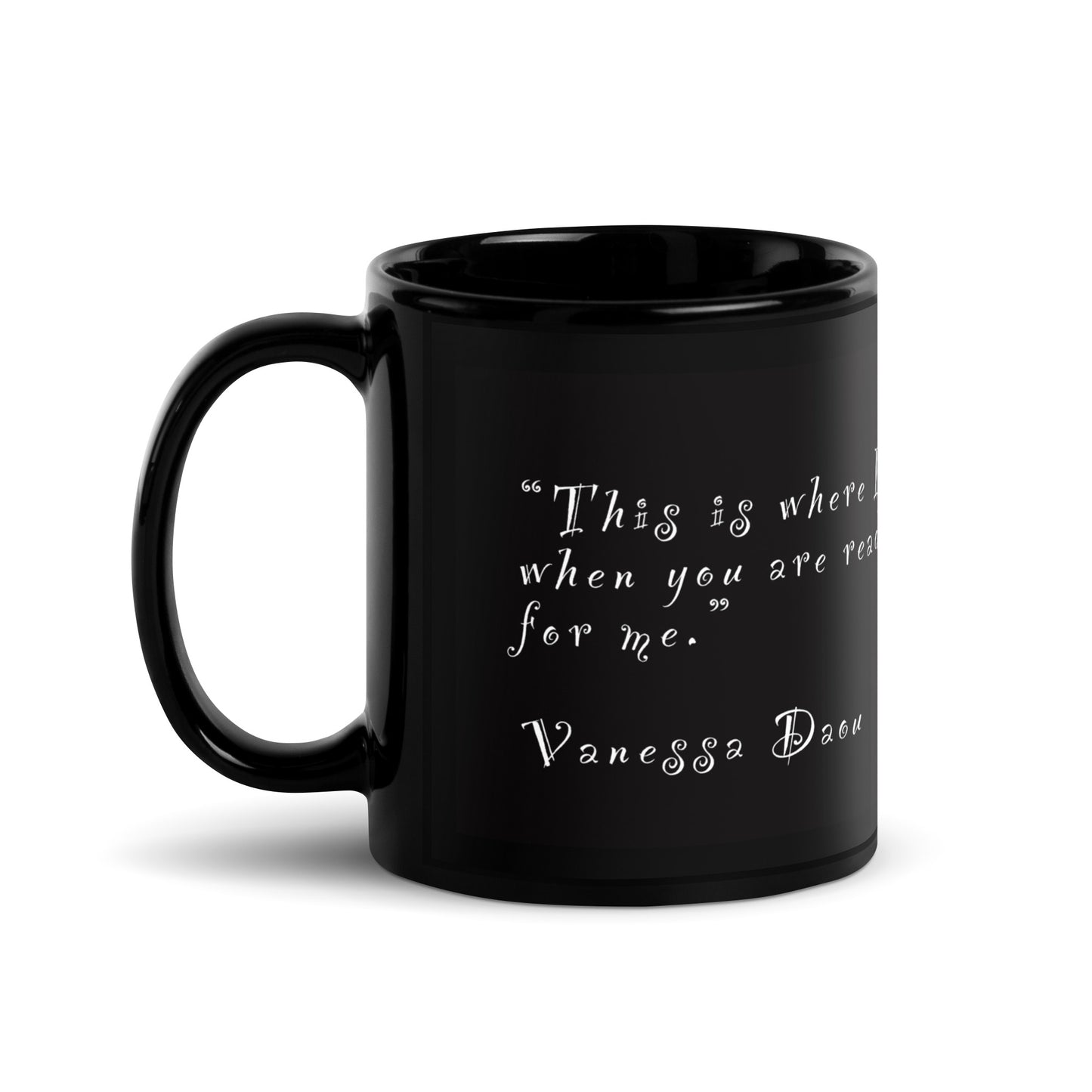Blue Glitter Siren 15oz Black Glossy Mug