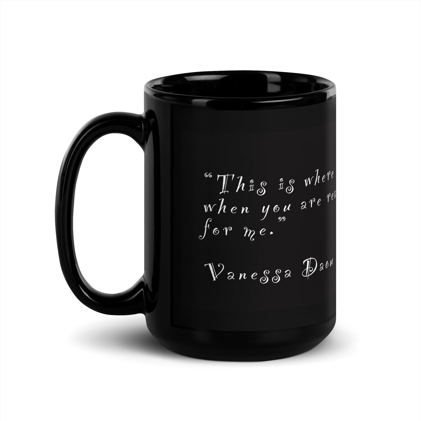Blue Glitter Siren 15oz Black Glossy Mug