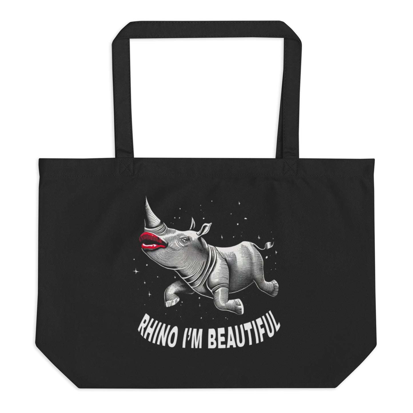 RHINO I'm Beautiful Large organic tote bag