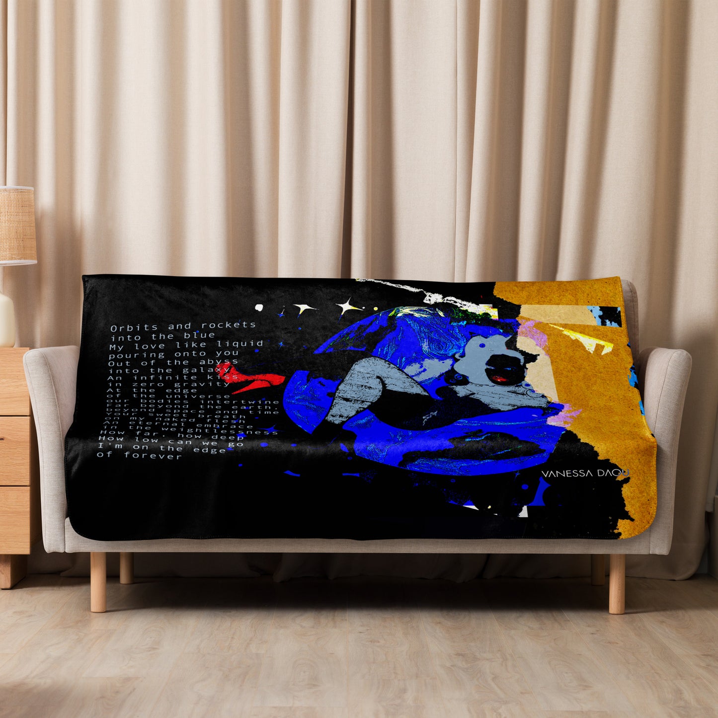 How Far Illustrated Sherpa blanket