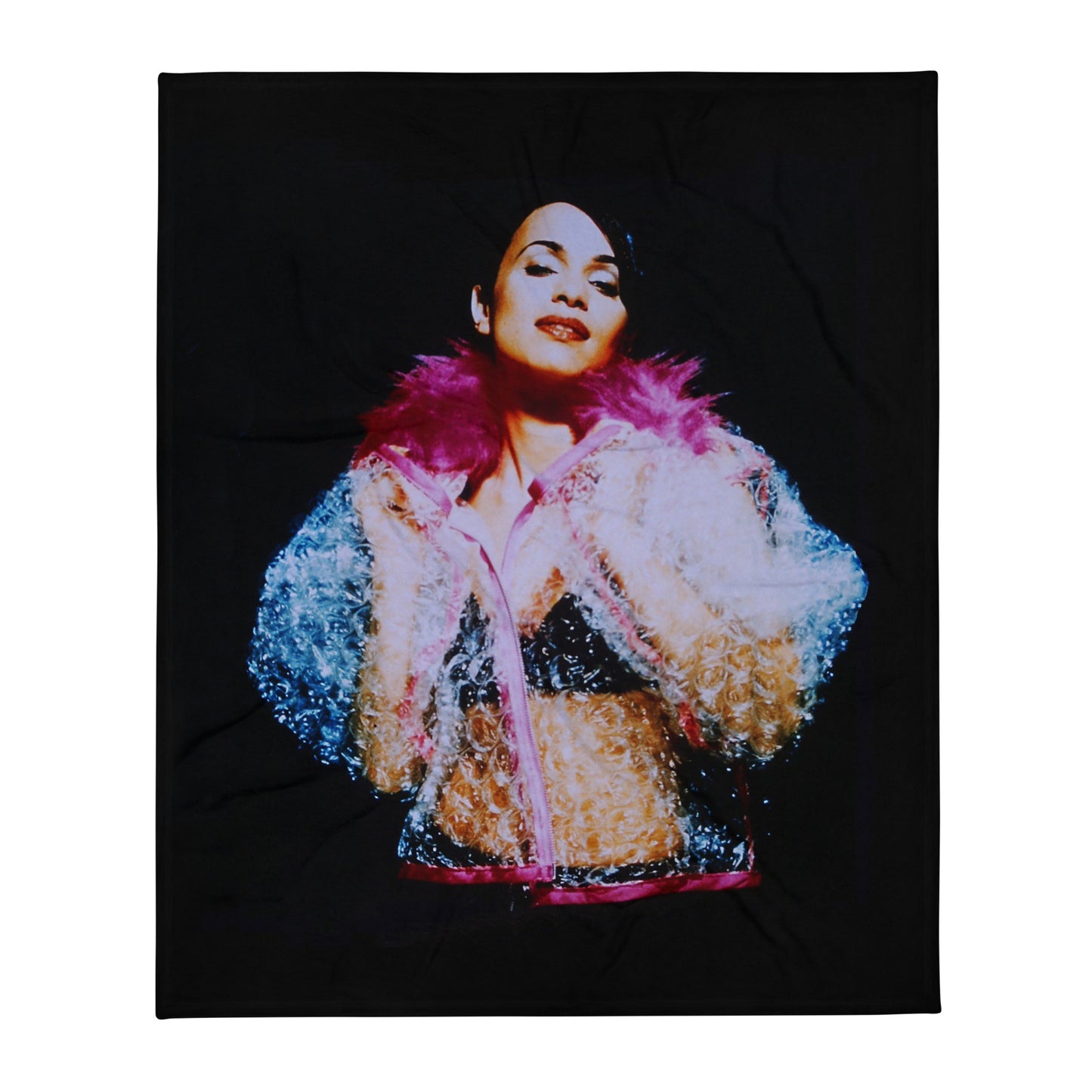 Bubble Wrap Jacket Press Shot Throw Blanket